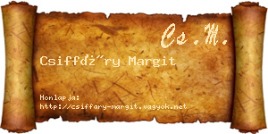 Csiffáry Margit névjegykártya